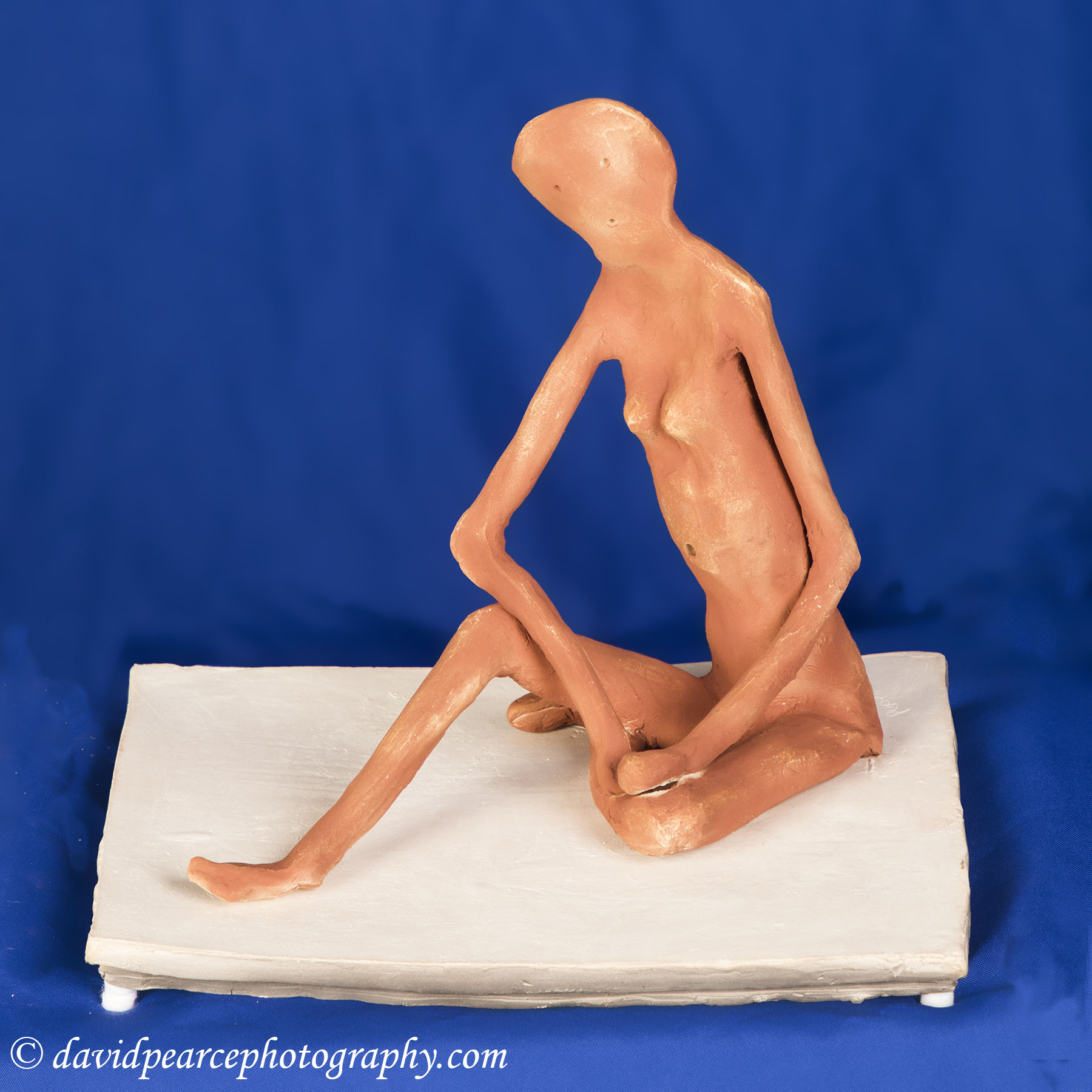 Clay Seated Figure, Side Pose